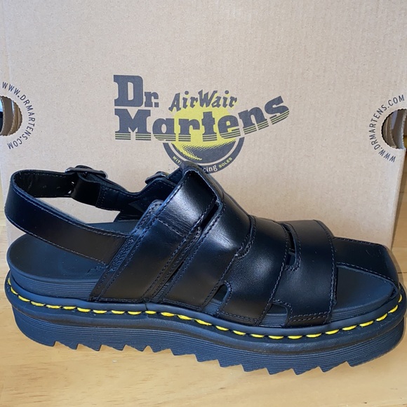 AUTH NIB DR. MARTENS ABEL BLACK PLATFORM SANDAL - Picture 5 of 14